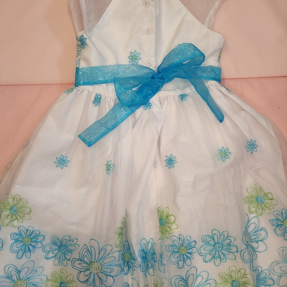 Jona Michelle Girl white/blue dress size 7 - Picture 5 of 5